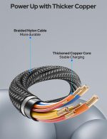 COSTAR 60W 3-in-1 Multi Fast Charging Cable – 3A Nylon Braided 1.5M Cable with Lightning, Type-C & Micro USB for iPhone, iPad, Samsung, OnePlus, Xiaomi, Oppo, Vivo, Android & Car Charging (Black) - Image 6