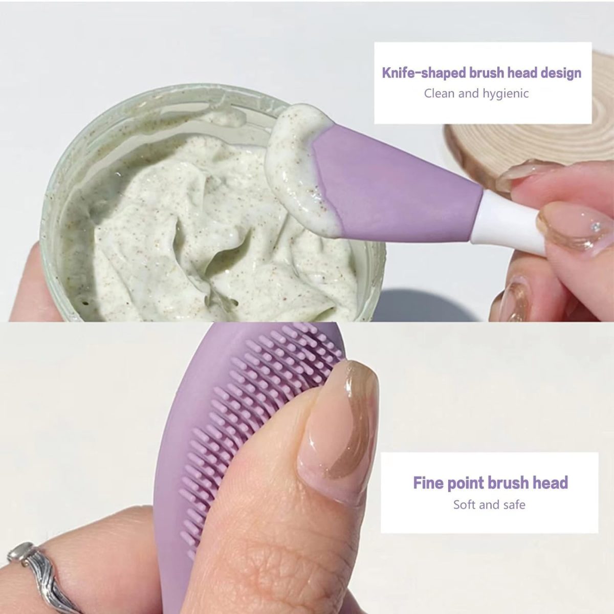 Kotinax Silicone Face Mask Applicator, Oval Brush & Wand for Mud, Charcoal, Clay Masks, Soft Makeup Beauty Tool (2 Packs, Multicolor) - Image 6