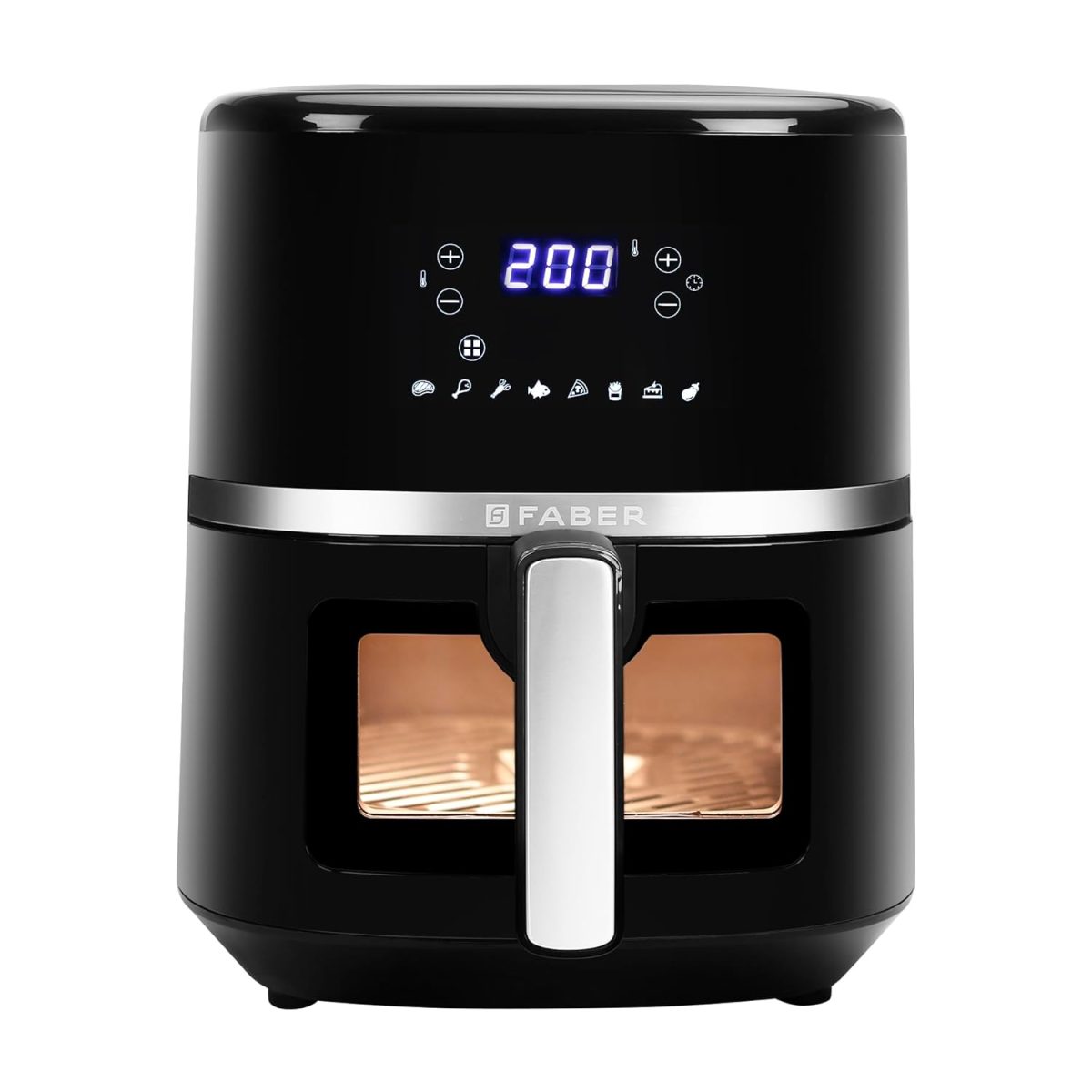 Faber 6L 1500W Digital Air Fryer | Fry, Bake, Roast, Toast, Defrost, Grill & Reheat | 85% Less Oil, 360° Air Cooking | 8-Preset Menu, LED Display & Touch Control, Non-Stick Pan, View Window | (Black) - Image 8
