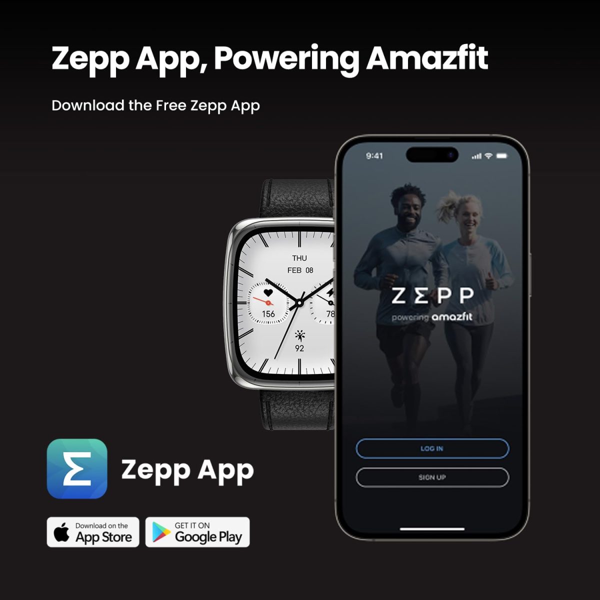 Amazfit Active 2 Square, 2000 Nits Bright AMOLED Display, Built in GPS, 10Day Battery, for Android & iPhone, Accurate Readings, BT Call, Sleep Monitor, 5ATM Water Resistant, Black Leather - Image 8