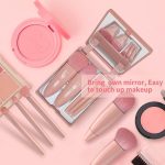 5 in 1 Mini Makeup Brush Kit with Mirror – Compact Cosmetic Case for Foundation, Blush, Eyeshadow – Portable Travel Makeup Brush Set for Women & Girls - Image 2