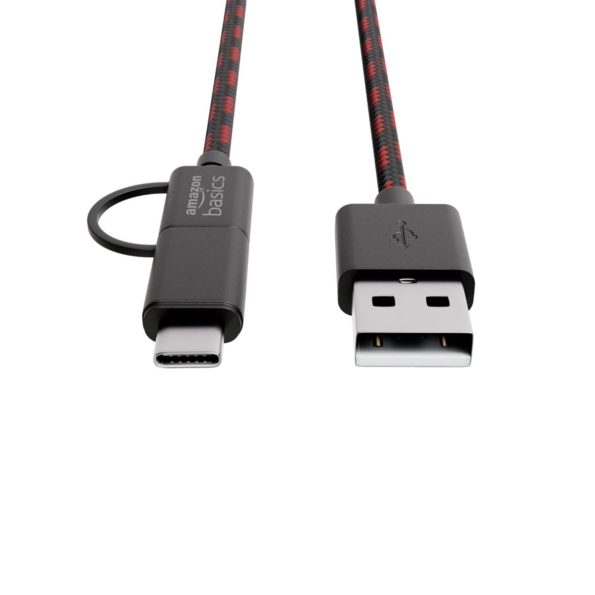 amazon basics 2-in-1 Type-C and Micro USB Braided Cable | 3A/18W Fast Charging & 480 Mbps Data Transfer | 1.2m, Tangle Free Cable - Image 8