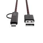 amazon basics 2-in-1 Type-C and Micro USB Braided Cable | 3A/18W Fast Charging & 480 Mbps Data Transfer | 1.2m, Tangle Free Cable - Image 8