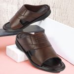 FAUSTO Men's Daily Indoor Outdoor Comfort Stitched Open Toe Slip On Slipper - Image 2