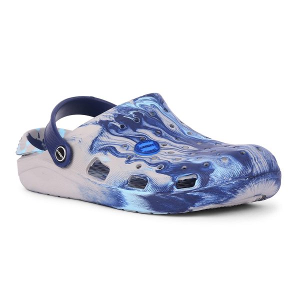 Liberty A-HA LPMXT-961E Clogs for Men - Black, Royal Blue & Orange | Casual Slip-On Slingback Clog for Walking & Outdoor Use | Solid Pattern, Trendy Stylish Fashionable Sandals with Lightweight