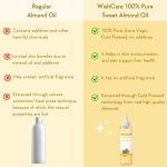 WishCare® Pure Cold Pressed Sweet Almond Oil for Hair Growth and Glowing Skin & Face - 200ml - Image 4