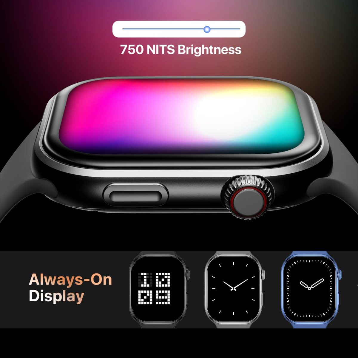 Fire-Boltt Brillia Smart Watch with 51.3mm (2.02 inch) AMOLED Display, Bluetooth Calling, SpO2, Heart Rate Monitoring, 120+ Sports Modes (Brillia, Dark Grey) - Image 5