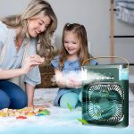 Elevea ( LIMITED STOCK WITH 15 YEARS WARRANTY ) Portable Air Conditioner Cooler, Mini Evaporative Cooler with 7 Colors LED Light, 1/2/3 H Timer, 3 Wind Speeds and 3 Spray Modes for Your Desk-Green - Image 7