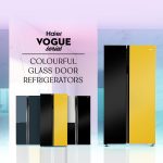 Haier 602L, 3-Star, Vogue 100% Convertible Fridge Space, Expert Inverter 2-Door Side by Side Refrigerator, (HRS-682KYG, Black Yellow Glass) - Image 2