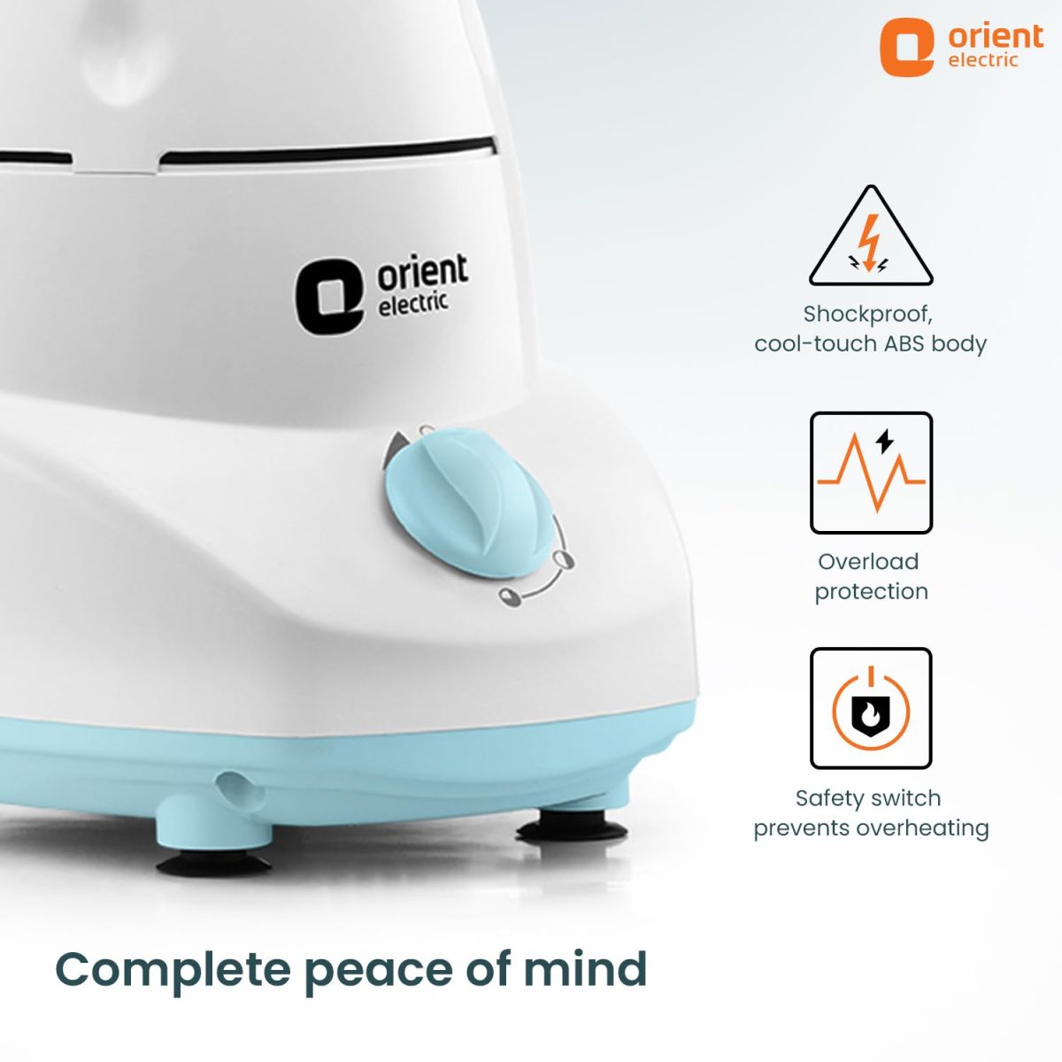 Orient Electric 500W mixer grinder | Kitchen Kraft 500 MGKK50B3 with 3 SS jars | Longer life balanced coil motor | ABS body | Uniform grinding | 5 years motor warranty - Image 6