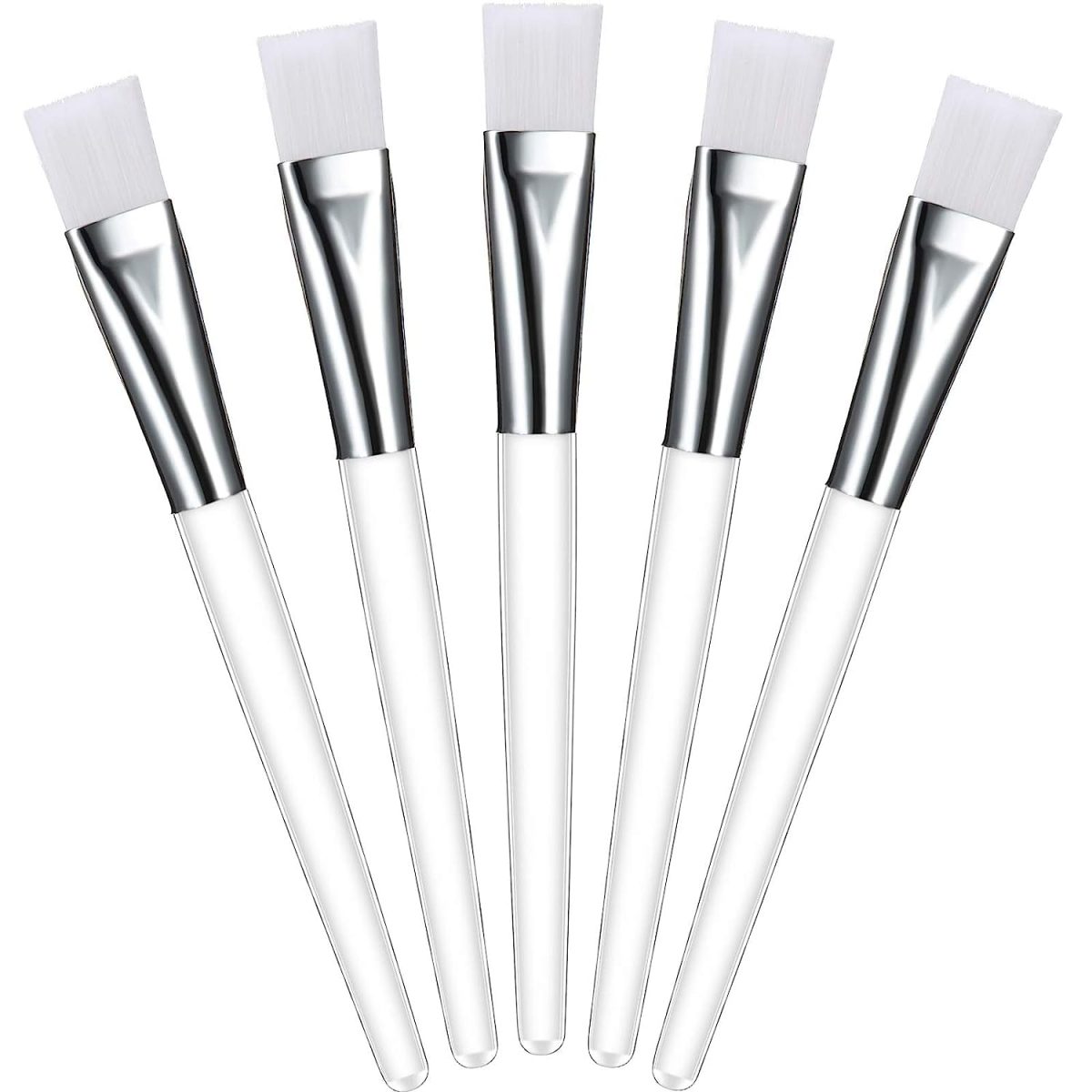 BELICIA 6Pcs Facial Brushes, Soft Fan Mask Brushes, Synthetic Bristles, Multi-Color, For Face Mask, Facial Brush Set - Image 2