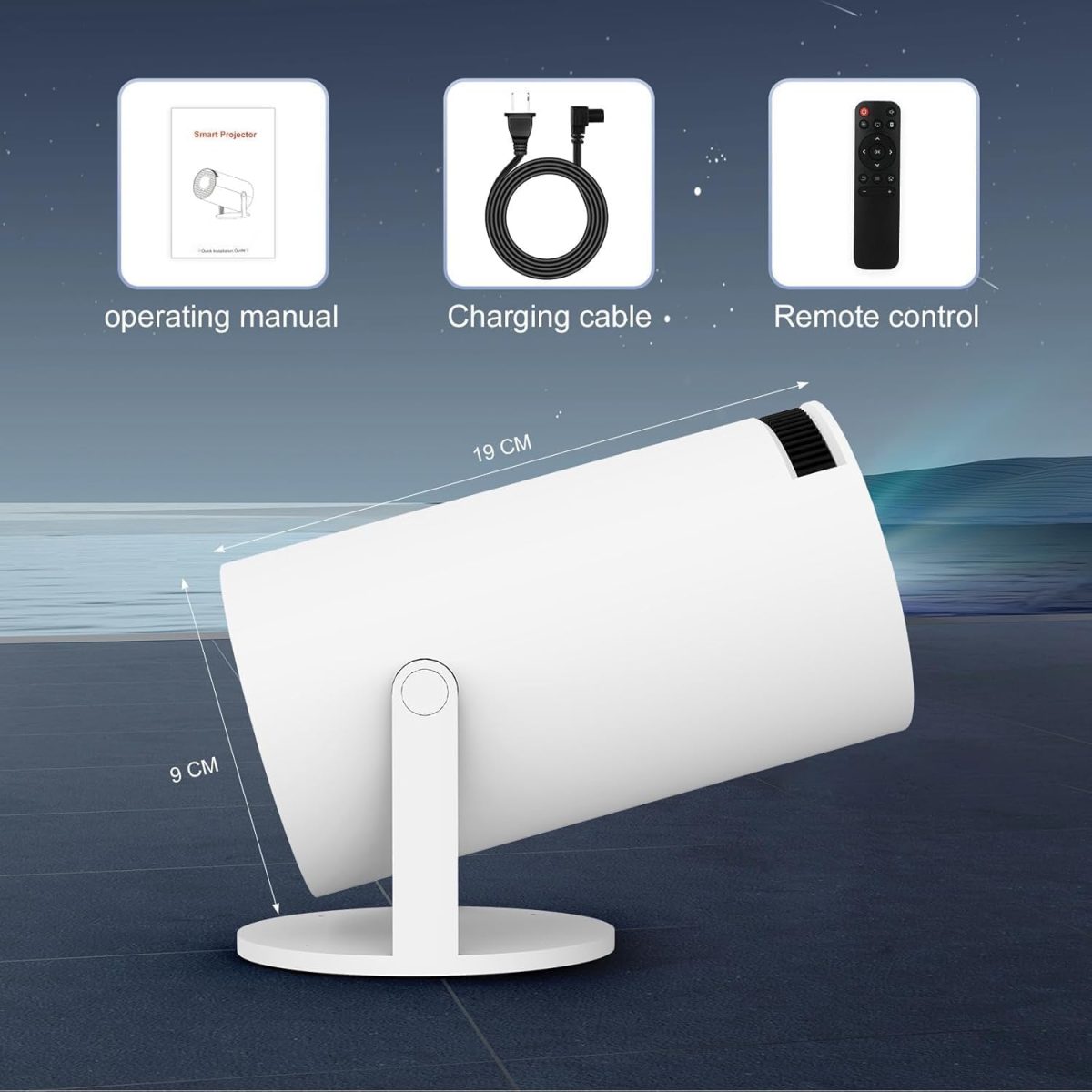 Portable Mini Projector, 4K 1080P Full HD Projector, Support Video Projector, WiFi 5G BT 5.0, Cinema Projector 180° Can Be Rotated, Android 11, Compatible with TV Stick/Windows/iOS/Android (Multi) - Image 4