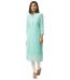 ZOLA Exclusive Georgette V Neck with 3/4th Sleeves and Calf Length Lucknowi Chikankari Ethnic Wear Straight Kurta for Women Pack of 1