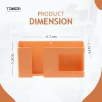 Tensea® Multifunctional Wall Mounted Mobile Holder with Remote Control Storage, Key Hanger & Pen Organizer Self-Adhesive, Space Saving Accessories for Every Room (Black) - Image 5