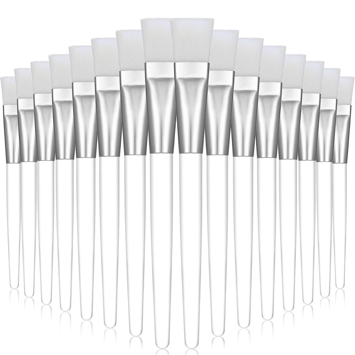 BELICIA 6Pcs Facial Brushes, Soft Fan Mask Brushes, Synthetic Bristles, Multi-Color, For Face Mask, Facial Brush Set