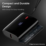 boAt EnergyShroom PB300 Air 10000 mAh 22.5W Pocket Size Power Bank with Compact and Lightweight Design, LED Battery Display, 12 Layer Smart IC Protection & Smart Power Management(Carbon Black) - Image 2