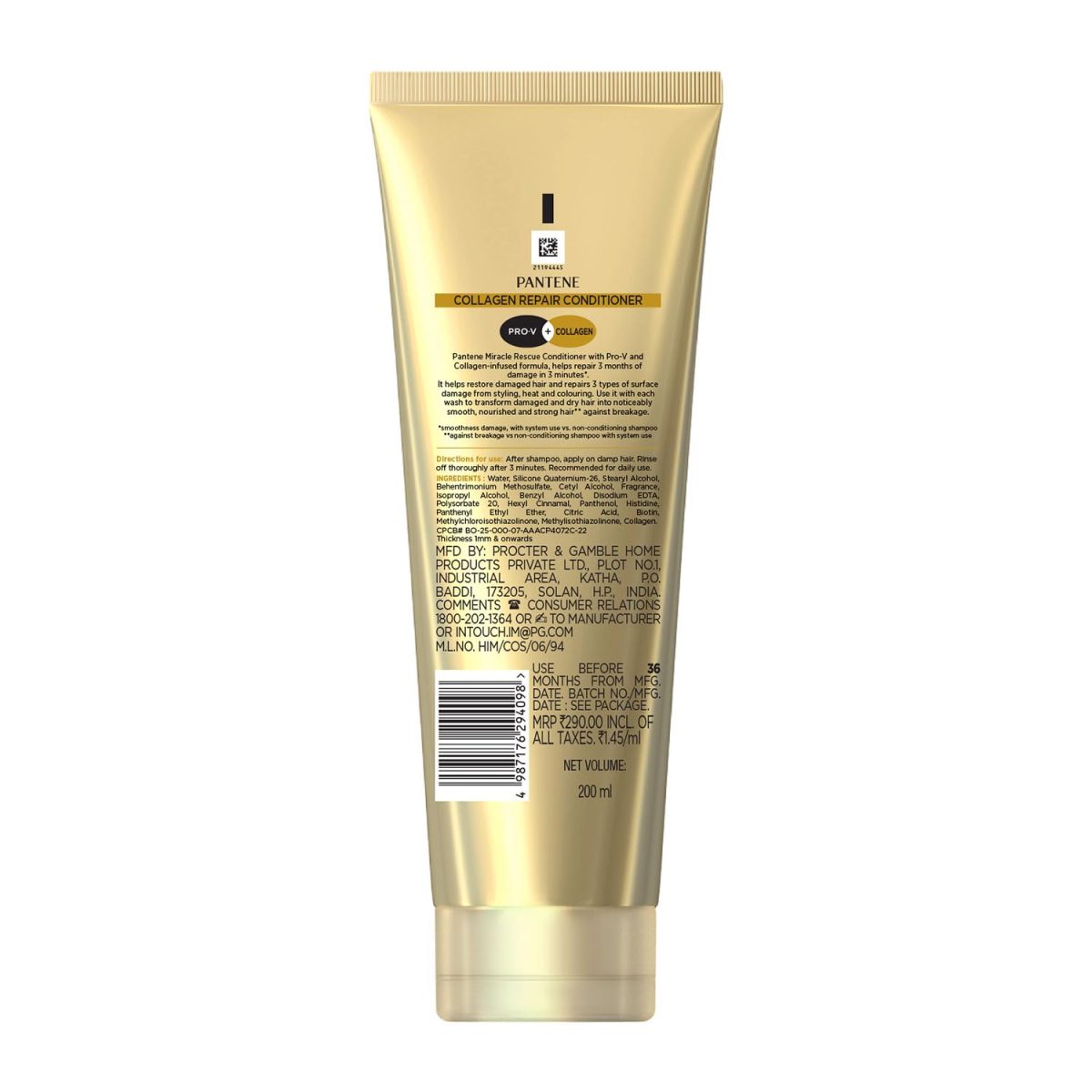 Pantene Miracle Rescue Collagen Conditioner | Damage Repair Conditioner Infused with Pro-V and Collagen for Frizzy, Dry and Damaged Hair | Helps Repairs 3 Months of Damage in 3 Minutes | 200ml - Image 8