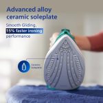Philips Speed Pro DST3030/70 Steam iron 2400 W Green World's No.1 Ironing brand, 40g/min Steam with 180g Steam Boost Ceramic Soleplate with Auto Shut-off & Drip Stop Technology, Large 300ml Water Tank - Image 3