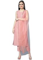 SHOPPING QUEEN Women's Silk Chikankari Kurta Pant with Dupatta