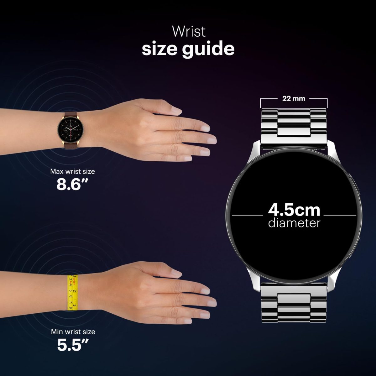 Noise Vortex Plus 1.46” AMOLED Display, AoD BT Calling, Sleek Metal Finish, 7 Days Battery Life, All New OS and with 100+ Watch Faces & Health Suite (Metal Black) - Image 11
