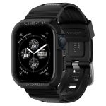 Spigen Rugged Armor Pro Case with Strap for Apple Watch Series 9 45mm, Apple Watch Series 8/7 45mm, SE2/6/SE/5/4 44mm - Black