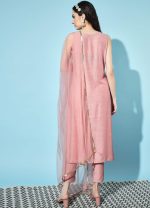 SHOPPING QUEEN Women's Silk Chikankari Kurta Pant with Dupatta - Image 3