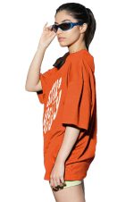LEOTUDE Womens Oversized Round Neck Cottonblend Half Sleeve T-Shirts (Colour: Multicolor) - Image 4