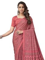 SIRIL Women's Printed Silk Crepe Saree with Unstitched Blouse Piece - Image 2