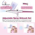 Bolt bee Airbrush Set, Professional Facial Makeup Airbrush Gun Kit USB Rechargeable Air Brush Pen for Makeup Skin SPA Art Nail Painting Tattoo Manicure Cakes DIY, with 3 Capacity Cups - Image 4