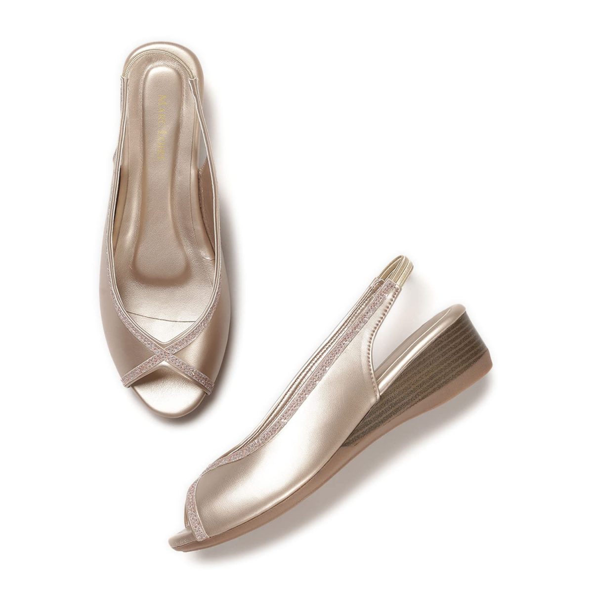 Marc Loire Women's Open Toe Block Heel Metallic Fashion Sandals for Everyday