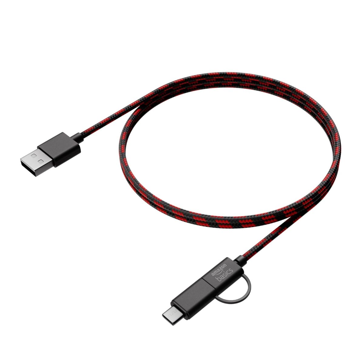 amazon basics 2-in-1 Type-C and Micro USB Braided Cable | 3A/18W Fast Charging & 480 Mbps Data Transfer | 1.2m, Tangle Free Cable - Image 7