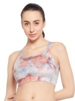 Clovia Women's Polyester Impact Padded Printed Sports Bra With Removable Cups