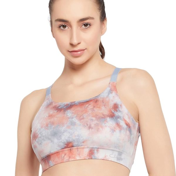 Clovia Women's Polyester Impact Padded Printed Sports Bra With Removable Cups