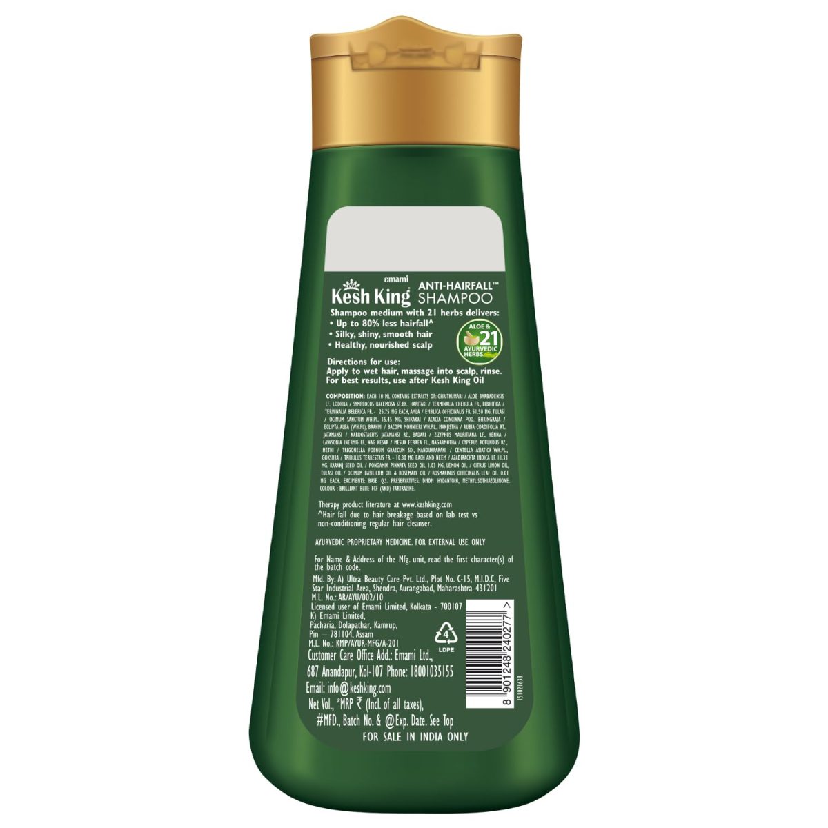 Kesh King Anti Hairfall Shampoo with aloe and 21 herbs, 340ml - Image 7