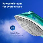 Philips Speed Pro DST3030/70 Steam iron 2400 W Green World's No.1 Ironing brand, 40g/min Steam with 180g Steam Boost Ceramic Soleplate with Auto Shut-off & Drip Stop Technology, Large 300ml Water Tank - Image 2