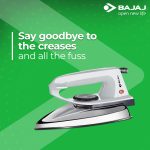 Bajaj DX 2 600-Watt Light Weight Dry Iron | Non-Stick Coated Soleplate | Anti-Bacterial Coating | 180 Degree Swivel Cord | Cool Touch Handle | 2-Yrs Warranty 【Grey】 - Image 6