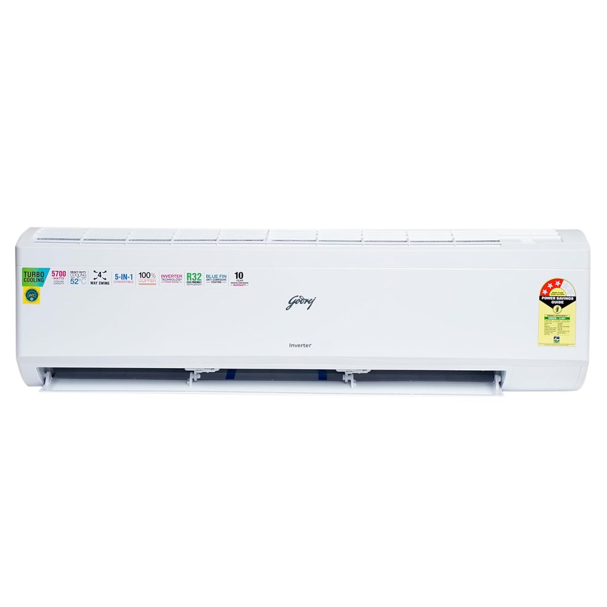 Godrej 1.7 Ton 3 Star, 5-In-1 Convertible Cooling, Inverter Split AC (Copper, Turbo Cooling at 52°C, 2024 Model, SIC 20ITC3-WYS, White) - Image 2