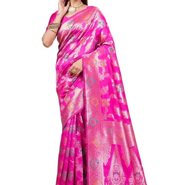 Sugathari Women's Rama Green kanjivaram banarasi silk saree for Patola festival Wedding silk with rich pallu Design sarees for women with blouse piece (San JM)
