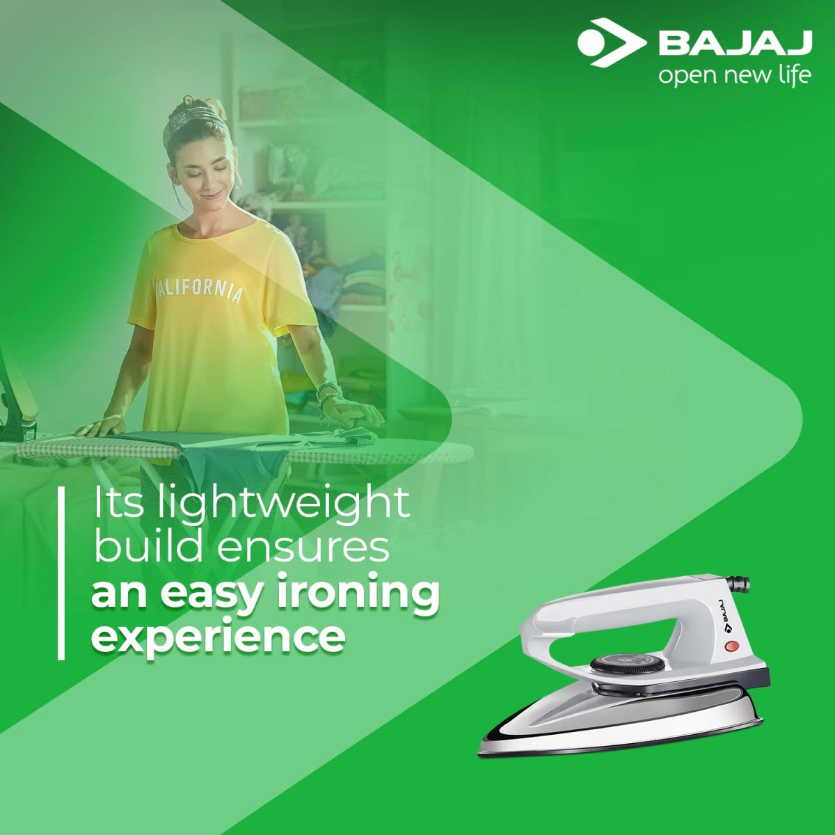 Bajaj DX 2 600-Watt Light Weight Dry Iron | Non-Stick Coated Soleplate | Anti-Bacterial Coating | 180 Degree Swivel Cord | Cool Touch Handle | 2-Yrs Warranty 【Grey】 - Image 3