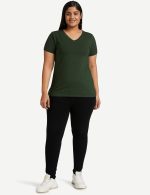 Amazon Brand - Symbol Women's Cotton Stretch Regular Fit V Neck Half Sleeve T-Shirt (Pack of 2 | Available in Plus Size) - Image 5