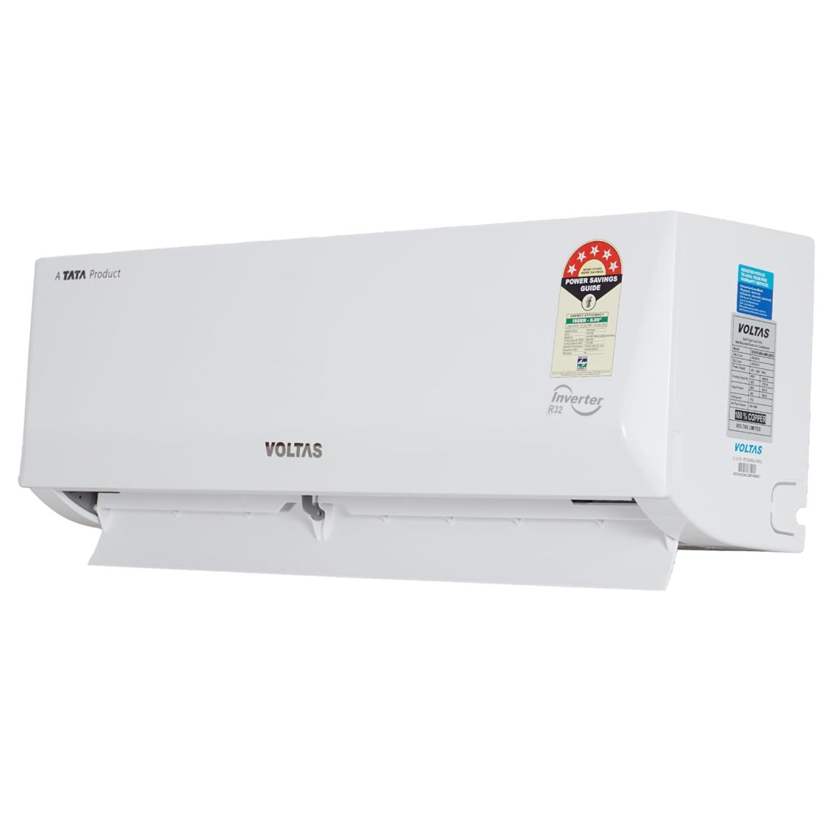 Voltas 1 Ton 5 Star, Inverter Split AC(Copper, 5-in-1 Adjustable Mode, Anti-dust Filter, 2023 Model, 125V Vertis Emerald Marvel, White) - Image 4