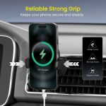 Portronics Clamp Z Car Phone Holder Stand with 360 Degree Rotation, AC Vent Mount, Strong Grip, Single Hand Use, Shockproof Build, Mobile Stand for Car (Black) - Image 2