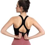 PLUMBURY Women's Nylon Lightly Padded Wire Free Sports Bra