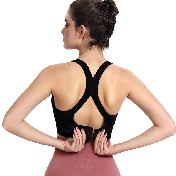 PLUMBURY Women's Nylon Lightly Padded Wire Free Sports Bra