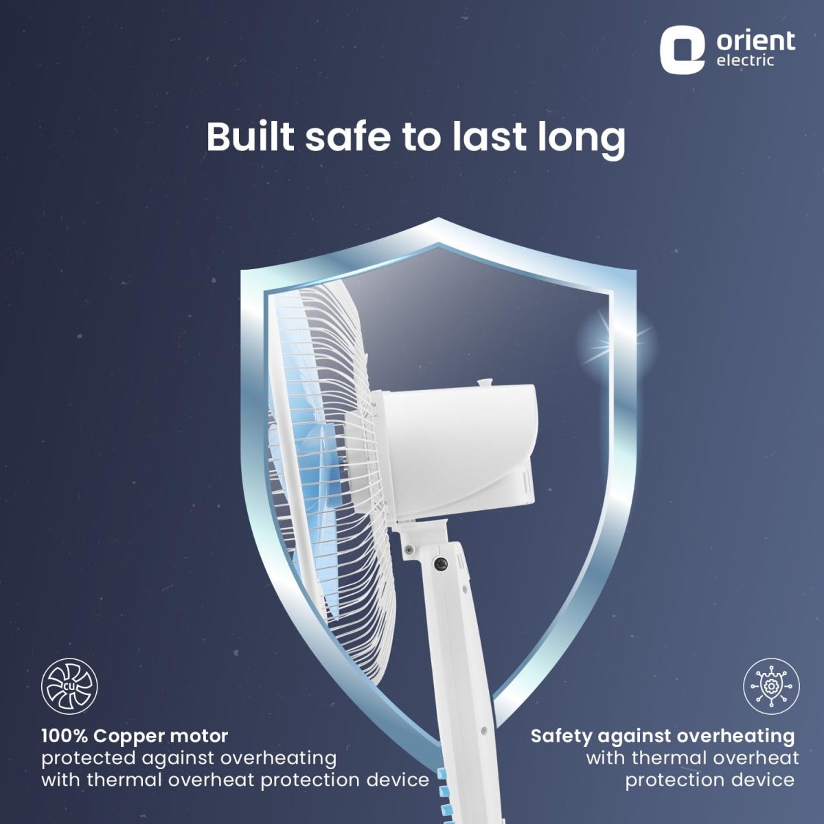 Orient Electric Stand-82 400 MM Oscillating Pedestal Fans | Stand Fan with Tilt Mechanism | High Air Delivery | Aesthetic Design with Telescopic Arrangement | 2 Year Warranty by Orient, Sky Blue - Image 6
