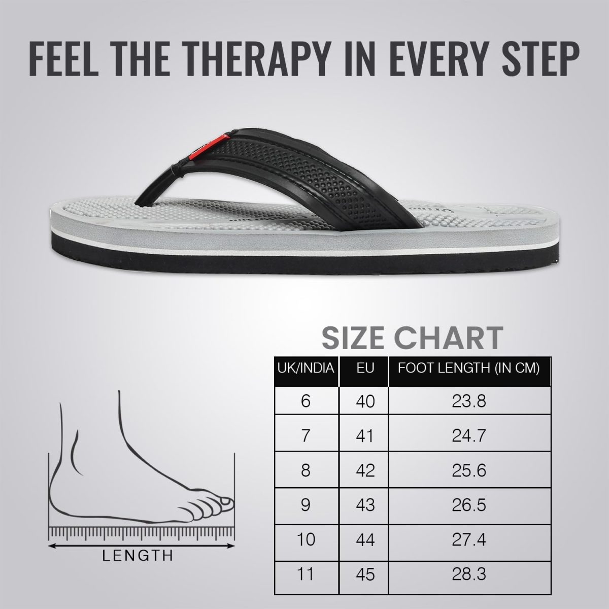 Ortho + Rest Doctor Orthopedic Slippers for Men | Anti-Skid Flip Flops with Acupressure Massage Footbed | Extra Soft and Comfortable Doctor-Recommended Chappal for Pain Relief - Image 6