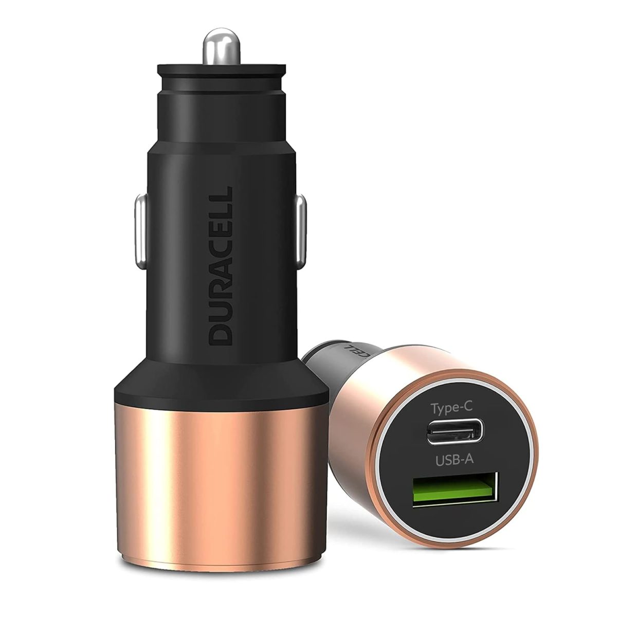 Duracell 65W Fast Car Charger Adapter with Dual Output. Quick Charge, Type C PD 45W & Qualcomm Certified 3.0 20W, Compatible for iPhone, All Smartphones, Tablets & More (Copper & Black) - Image 4
