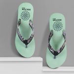 DOCTOR WALK Women's Floral Print Flip Flops, Mint Green, Comfort Platform Sandals - Image 2