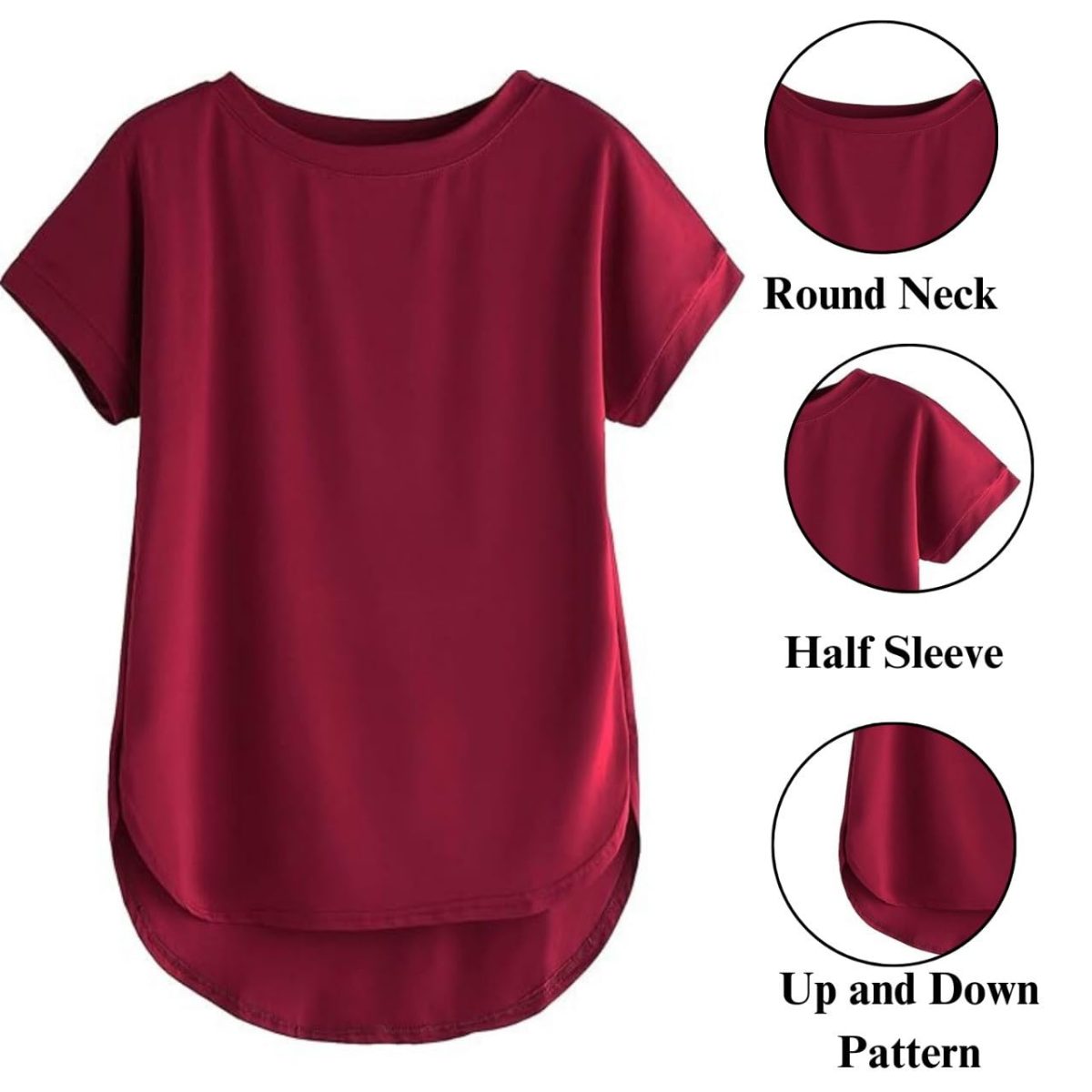 Fabricorn Combo of Plain Color Stylish Up and Down Cotton Tshirt for Women - Image 5