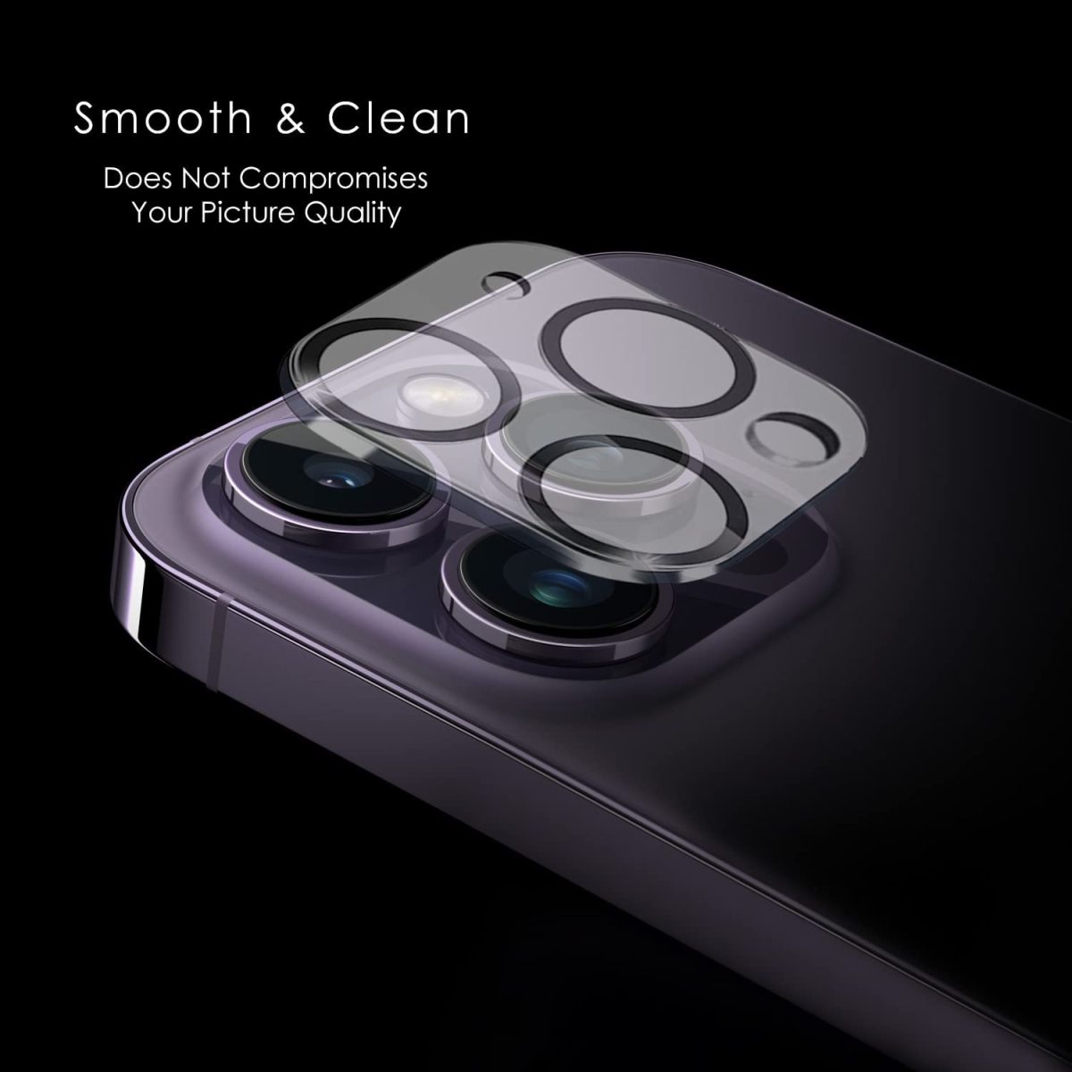 Amazon Brand - Solimo Tempered Glass Camera Lens Protector for iPhone 15 (6.1 Inch) & iPhone 15 Plus (6.7 Inch) | Anti-Scratch | Black Tempered Glass - Image 2